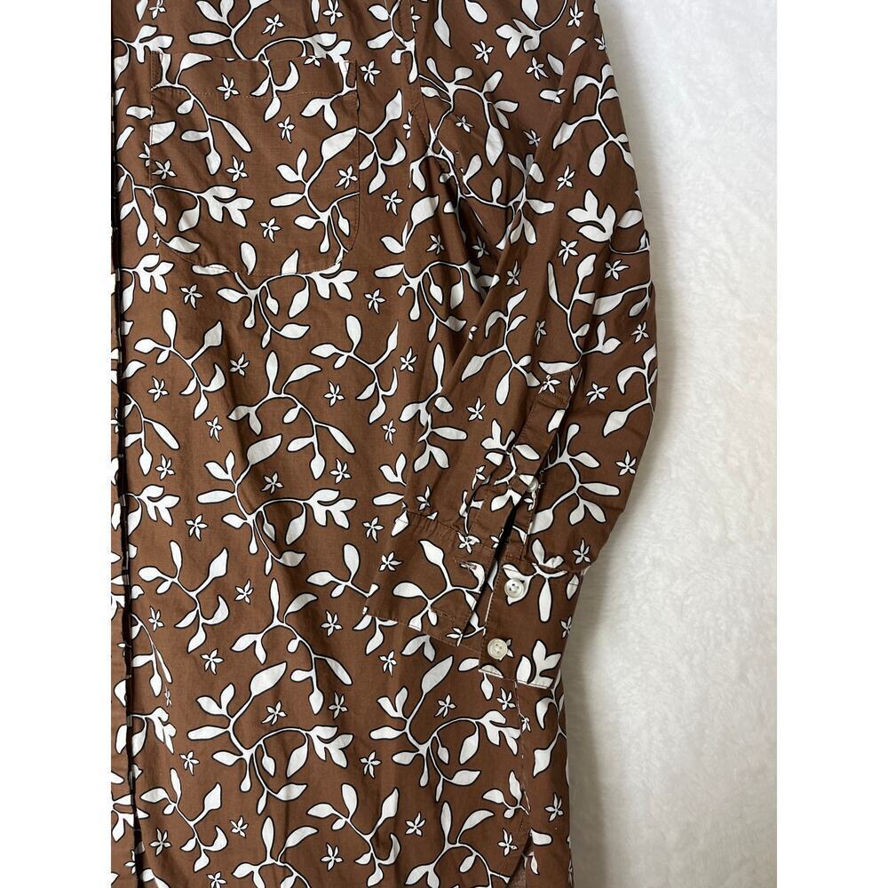 Lands' End Brown Floral Tunic Shirt Dress Cottage Boho Plus Size 1X Earthy - Picture 5 of 10